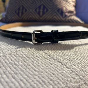 Ann Taylor Black Patent Leather Belt, Size XS